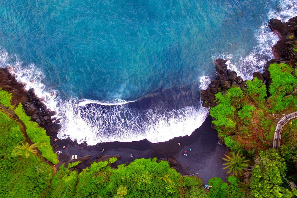 black sand beaches in maui